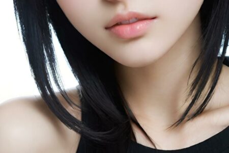 AI girl with black hair wallpaper