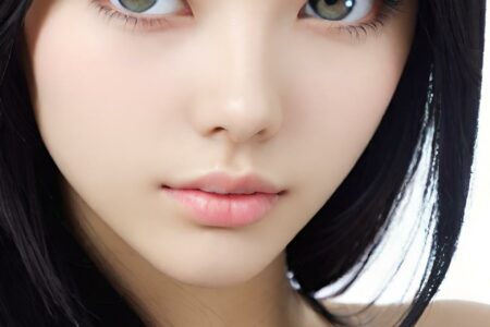 AI girl with black hair wallpaper