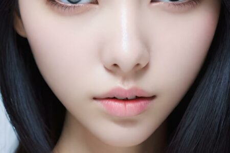 AI girl with black hair wallpaper