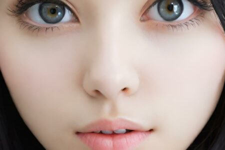 AI girl with black hair wallpaper