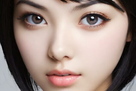 AI girl with black hair wallpaper