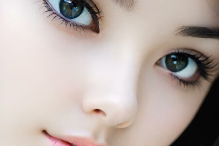 AI girl with black hair wallpaper