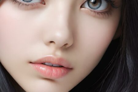 AI girl with black hair wallpaper