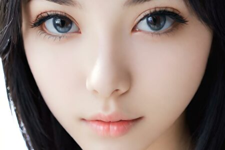 AI girl with black hair wallpaper