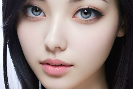 AI girl with black hair wallpaper