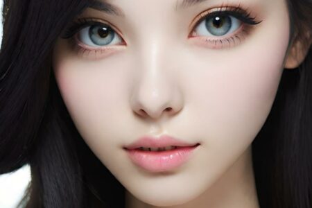 AI girl with black hair wallpaper