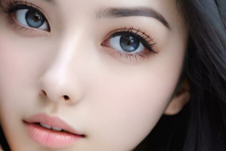 AI girl with black hair wallpaper