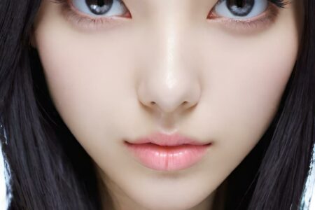 AI girl with black hair wallpaper