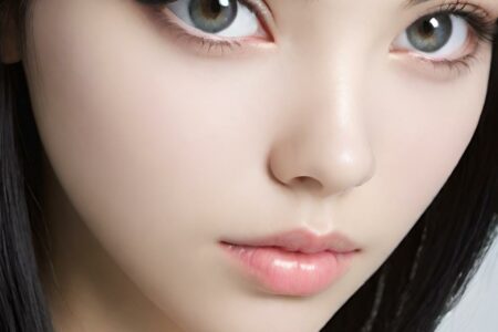 AI girl with black hair wallpaper