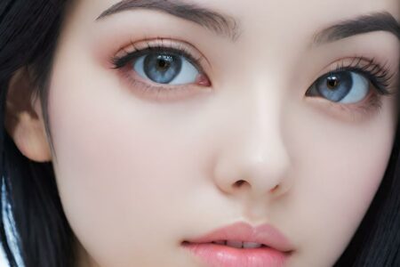 AI girl with black hair wallpaper