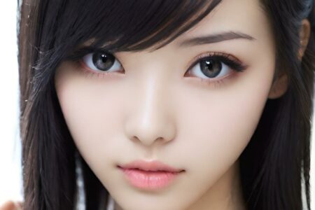 AI girl with black hair wallpaper