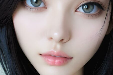 AI girl with black hair wallpaper