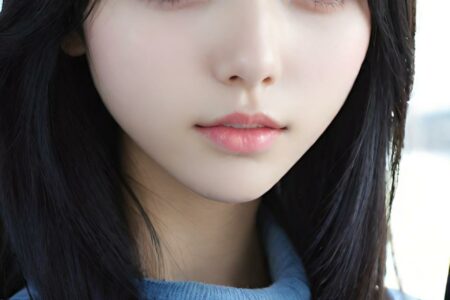 AI girl with black hair wallpaper