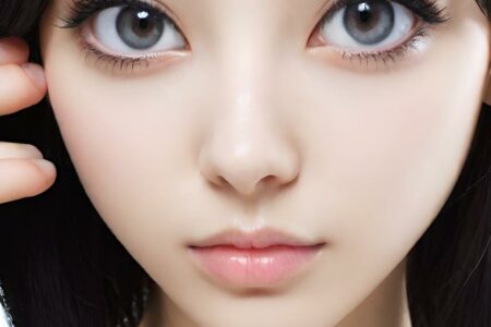 AI girl with black hair wallpaper