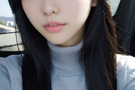 AI girl with black hair wallpaper