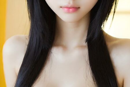 AI girl with black hair wallpaper
