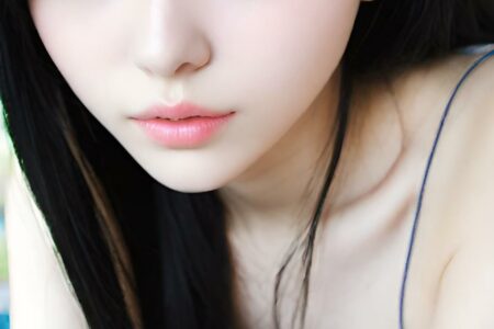 AI girl with black hair wallpaper