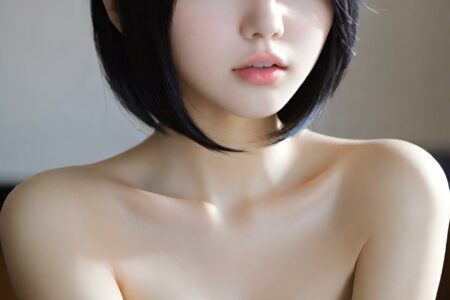 AI girl with black hair wallpaper