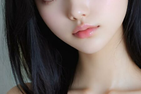 AI girl with black hair wallpaper