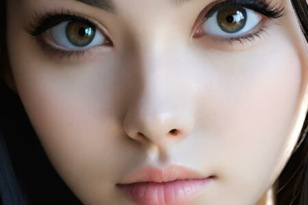 AI girl with black hair wallpaper