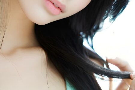 AI girl with black hair wallpaper