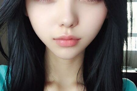 AI girl with black hair wallpaper