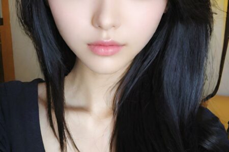 AI girl with black hair wallpaper