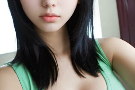 AI girl with black hair wallpaper