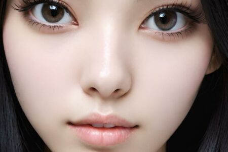 AI girl with black hair wallpaper