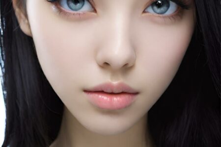 AI girl with black hair wallpaper