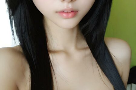 AI girl with black hair wallpaper