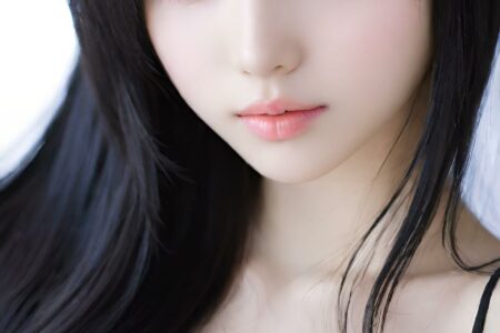 AI girl with black hair wallpaper