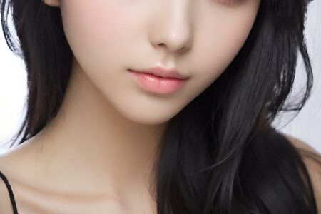 AI girl with black hair wallpaper