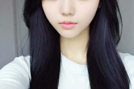 AI girl with black hair wallpaper