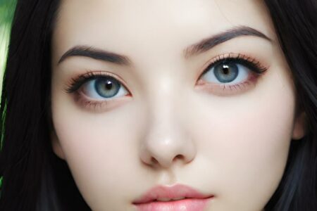 AI girl with black hair wallpaper