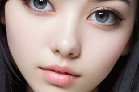 AI girl with black hair wallpaper
