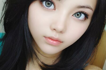 AI girl with black hair wallpaper