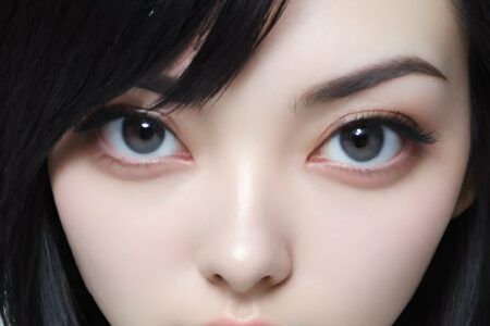 AI girl with black hair wallpaper