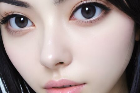 AI girl with black hair wallpaper