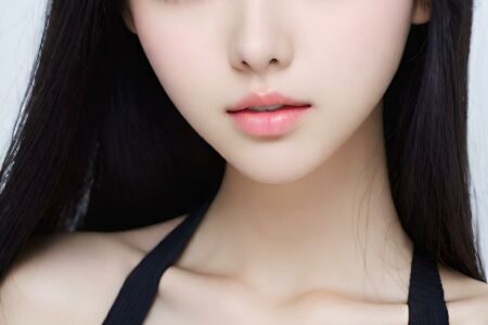 AI girl with black hair wallpaper