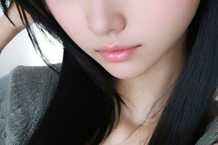 AI girl with black hair wallpaper