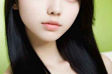 AI girl with black hair wallpaper
