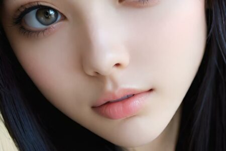 AI girl with black hair wallpaper