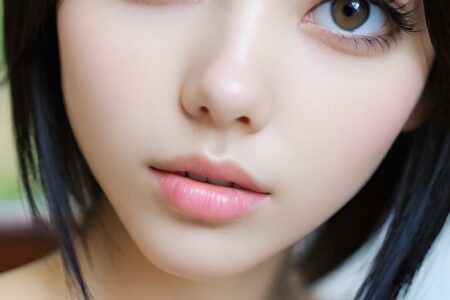 AI girl with black hair wallpaper