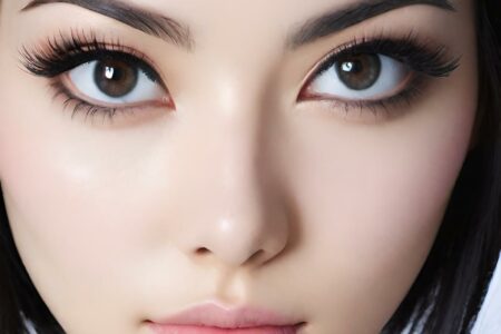 AI girl with black hair wallpaper