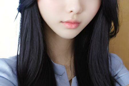 AI girl with black hair wallpaper
