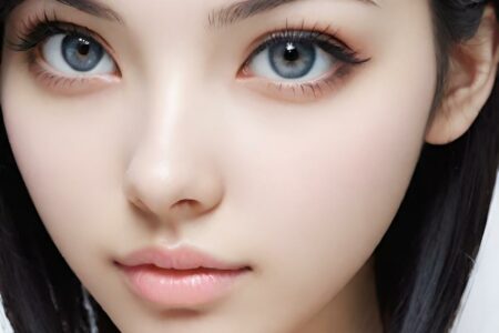 AI girl with black hair wallpaper