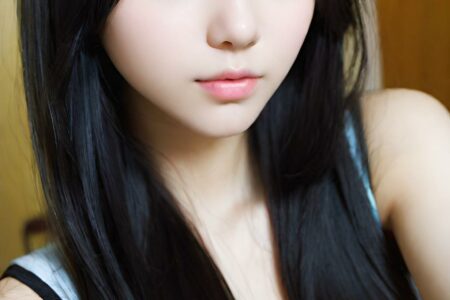 AI girl with black hair wallpaper