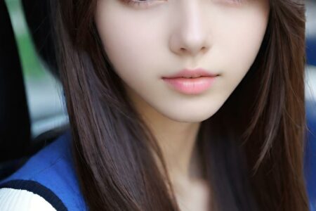 AI girl with black hair wallpaper