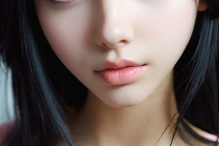 AI girl with black hair wallpaper